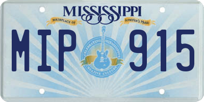 MS license plate MIP915
