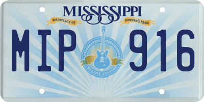 MS license plate MIP916