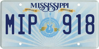 MS license plate MIP918