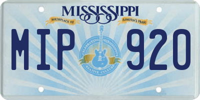 MS license plate MIP920