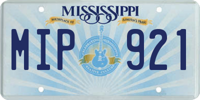 MS license plate MIP921