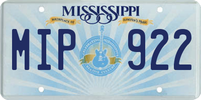 MS license plate MIP922