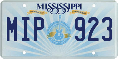 MS license plate MIP923