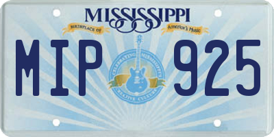 MS license plate MIP925
