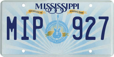 MS license plate MIP927