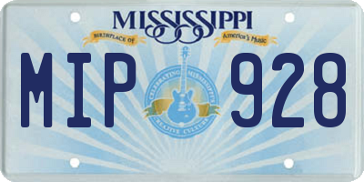 MS license plate MIP928