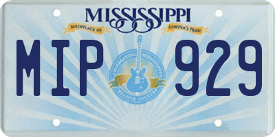 MS license plate MIP929