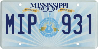 MS license plate MIP931