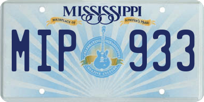 MS license plate MIP933