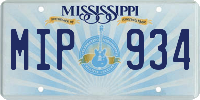 MS license plate MIP934
