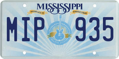 MS license plate MIP935