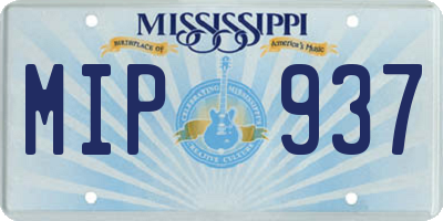 MS license plate MIP937