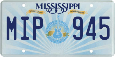 MS license plate MIP945