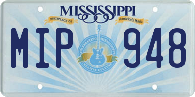 MS license plate MIP948