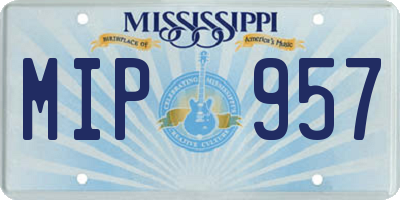 MS license plate MIP957