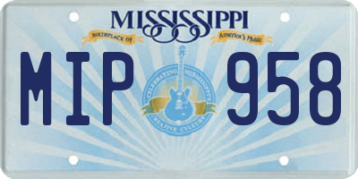 MS license plate MIP958