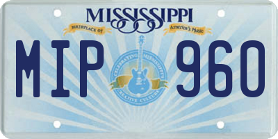 MS license plate MIP960