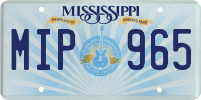 MS license plate MIP965