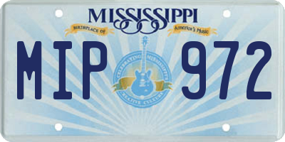 MS license plate MIP972