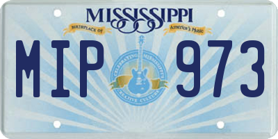 MS license plate MIP973