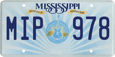 MS license plate MIP978