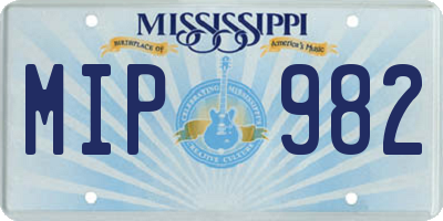 MS license plate MIP982