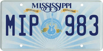 MS license plate MIP983