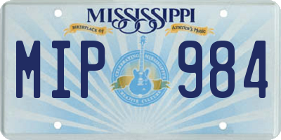 MS license plate MIP984
