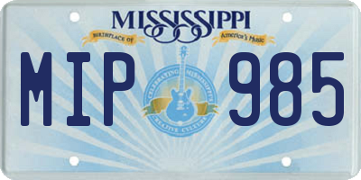 MS license plate MIP985