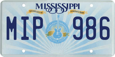 MS license plate MIP986