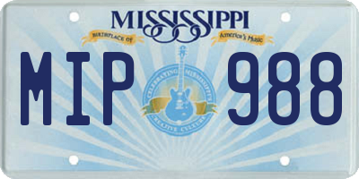MS license plate MIP988