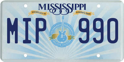 MS license plate MIP990