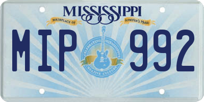 MS license plate MIP992