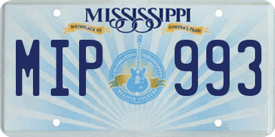 MS license plate MIP993