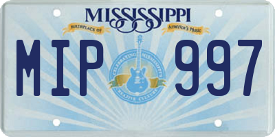 MS license plate MIP997