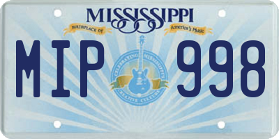 MS license plate MIP998