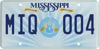 MS license plate MIQ004