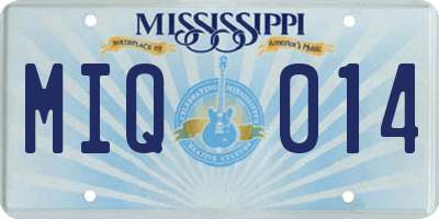 MS license plate MIQ014