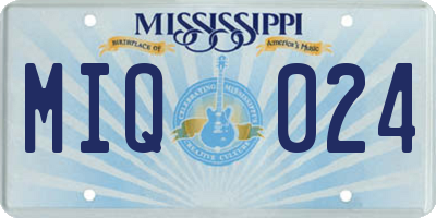 MS license plate MIQ024