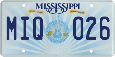 MS license plate MIQ026