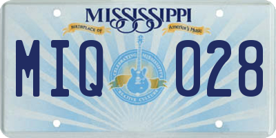 MS license plate MIQ028