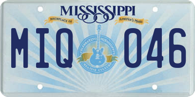 MS license plate MIQ046