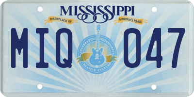 MS license plate MIQ047