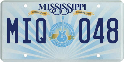 MS license plate MIQ048
