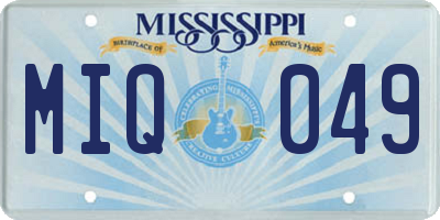 MS license plate MIQ049