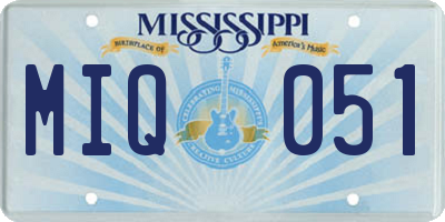 MS license plate MIQ051