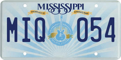 MS license plate MIQ054