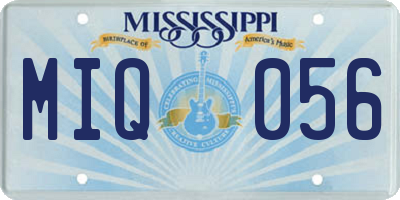 MS license plate MIQ056