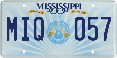MS license plate MIQ057