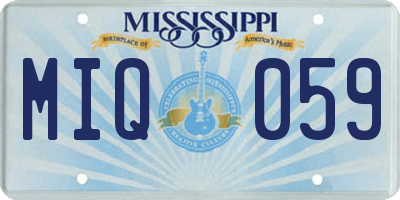 MS license plate MIQ059